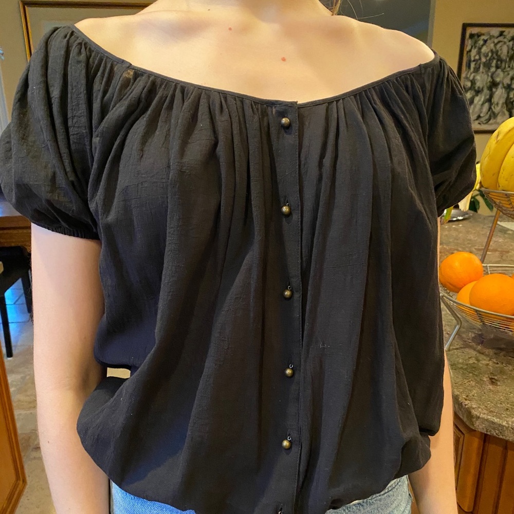 Black linen Joie blouse